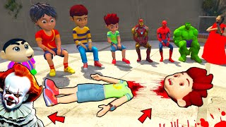 KICKO Killed by PENNYWISE🥵 Shinchan😭 Ironman Little Singham😍in GTA 5 Gameplay