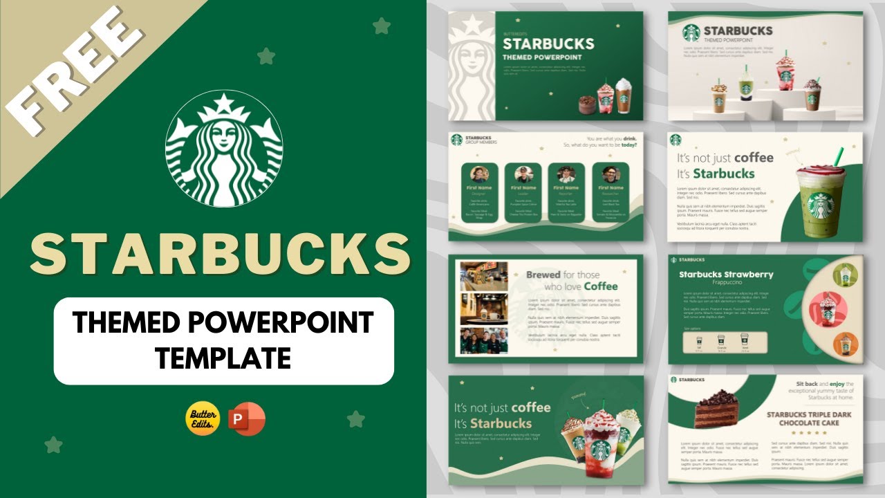 Freeвђјпёџ Starbucks Themed Powerpoint Template Animated Powerpoint
