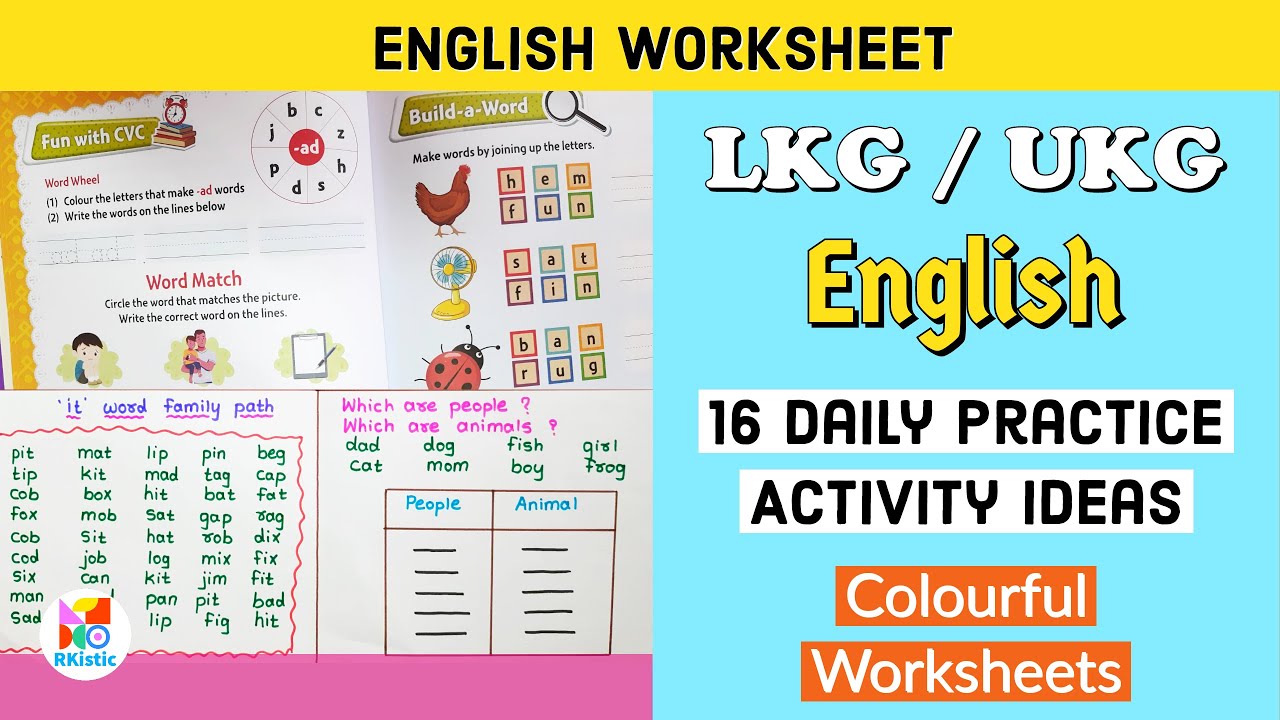 16 Daily Practice Activities For Lkg Ukg Class Lkg English