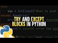 Try And Except Blocks In Python (Error Handling)