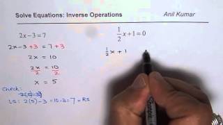 Solve and Check Linear Equation by Inverse Operation