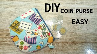 diy coin purse/how to make  pouch bag/วิธีเย็บกระเป๋าใส่เหรียญ/กระเป๋าผ้าdiy/เย็บกระเป๋าใส่เหรียญ