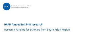 DAAD funded full PhD research