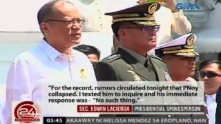 24 Oras: Malacañang, itinangging nag-collapse si PNoy