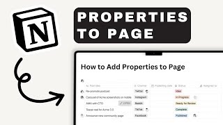 How to Add Properties to a Page in Notion | Notion Tutorial