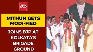 Mithun Chakraborty Joins BJP As Crowd Swells For PM Modi's Rally At Brigade Ground In Kolkata