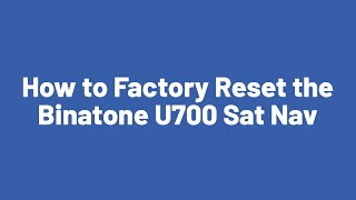 How to do a Factory Reset on a Binatone U700