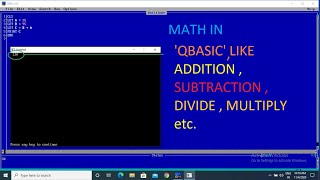 DOING MATH IN QBASIC