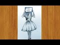 Girl celebrate happy new year 2022 drawing/very easy drawing tutorial/Happy New year drawing #shorts