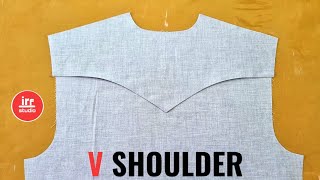 Shirt V Shoulder Cutting And Stitching || Shirt Ka Design Wala Teera Cutting And Stitching