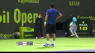 Rafael Nadal vs Tobias Kamke ATP Doha 2014 masters 250 - amazing shot