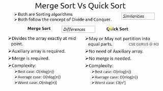 Merge sort vs Quick sort