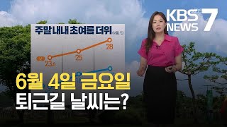 [퇴근길 날씨] 주말 내내 초여름 더위 / KBS 2021.06.04.