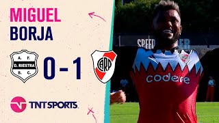 El gol de Miguel Borja para el 1 a 0 de River sobre Riestra