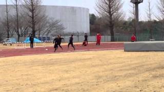 【中大陸上部】28.3.13 2+1の200m3セット目①坂梨22.76竹田22.97