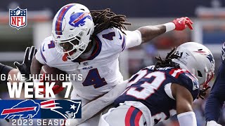 Buffalo Bills vs. New England Patriots | 2023 Week 7 Game Highlights