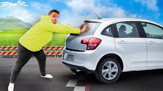 اسرع شخص يدفع السياره يفوز🚙 ( تحدي القوه💪🏼)