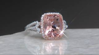 Diamonique and Simulated Morganite Ring, Sterling on QVC