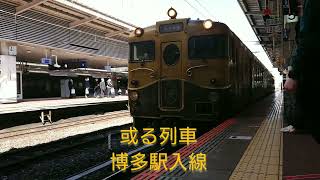 ｷﾛｼ47系【或る列車】博多駅入線と発車シーン