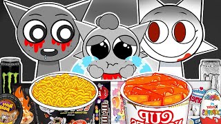 Incredibox Sprunki - GRAY Family Horror Versions Convenience Store Food Mukbang Animation | ASMR