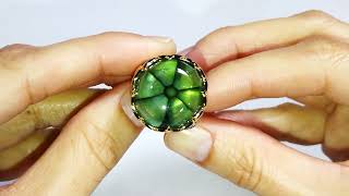 Trapiche Colombian Emerald Ring at 33.15 carats by Kat Florence. KF04322