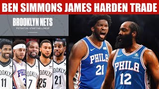 76ERS TRADE BEN SIMMONS AND ANDRE DRUMMOND SETH CURRY TO BROOKLYN NETS FOR JAMES HARDEN
