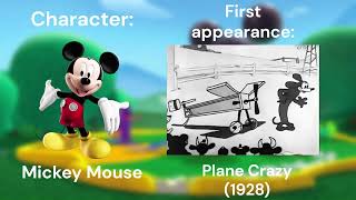 Mickey Mouse and Friends: Their first appearances