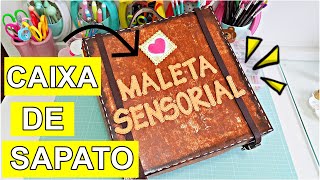 MALETA SENSORIAL COM EFEITO MADEIRA EM CAIXA DE SAPATO + E.V.A