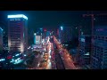 夜晚城市交通航拍aerial photography of urban traffic at night