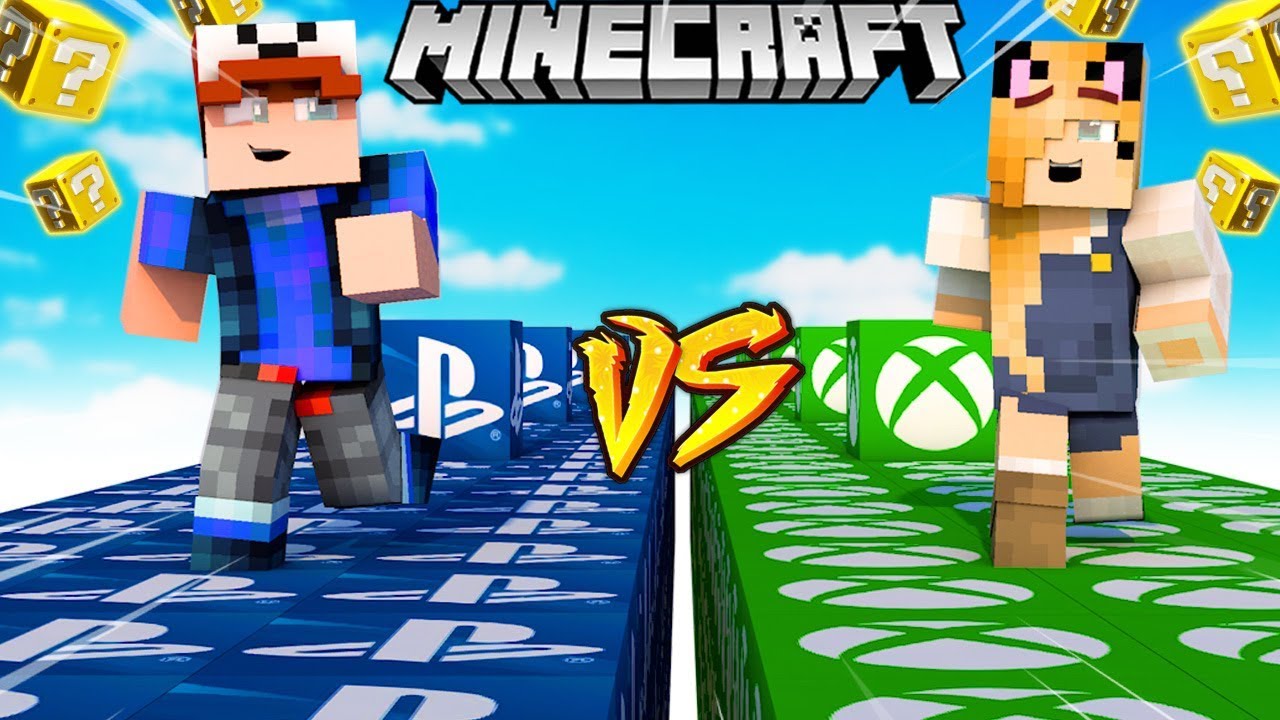 SZALONY WYŚCIG! - PLAYSTATION VS XBOX LUCKY BLOCKI MINECRAFT! (Lucky ...