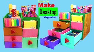 How do you make a homemade desk organizer // How to make a desk out of cardboard