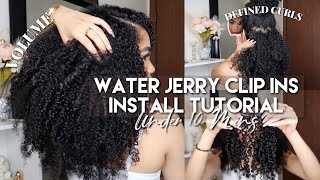 VOLUME + DEFINITION WATER JERRY CURLY CLIP INS INSTALL TUTORIAL UNDER 10 MINUTES | CURLSQUEEN