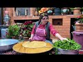 grandma harvesting greens from the field u0026 cooking traditional azerbaijani dish kutab