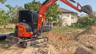 รีวิวรถขุดเล็กแต่หัวใจใหญ่ kubota kx033 kis ตู้แอร์ขุดฟุตติ้งยกบ้าน excavator