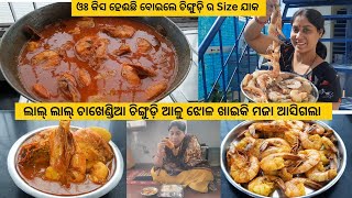 ଲାଲ୍ ଲାଲ୍ ଚାଖେଣ୍ଡିଆ🦐ଚିଙ୍ଗୁଡ଼ି ଆଳୁ ଝୋଳ/ଓଃ କିସ ହେଈଛି ବୋଇଲେ ଚିଙ୍ଗୁଡ଼ି ର Size ଯାକ ଖାଇକି ମଜା ଆସିଗଲା ବା..😋