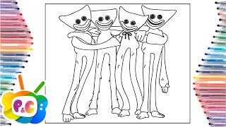 4 versions Huggy Wuggy/Huggy Wuggy coloring pages/Cartoon - On & On (feat. Daniel Levi)[NCS Release]