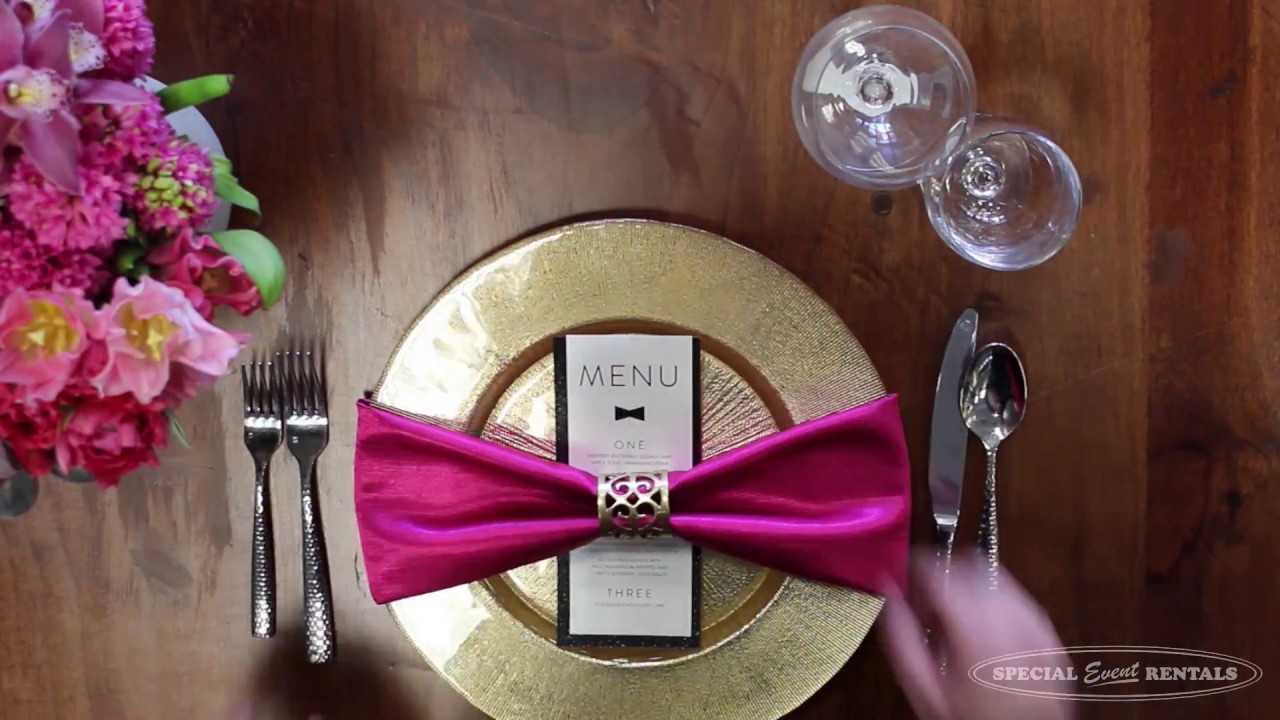 Simple Bow Napkin Fold Youtube