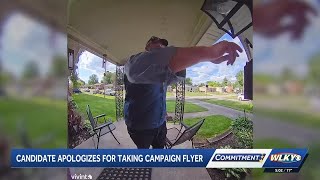 Video shows Kentucky State House candidate take campaign flyer from someone's mailbox