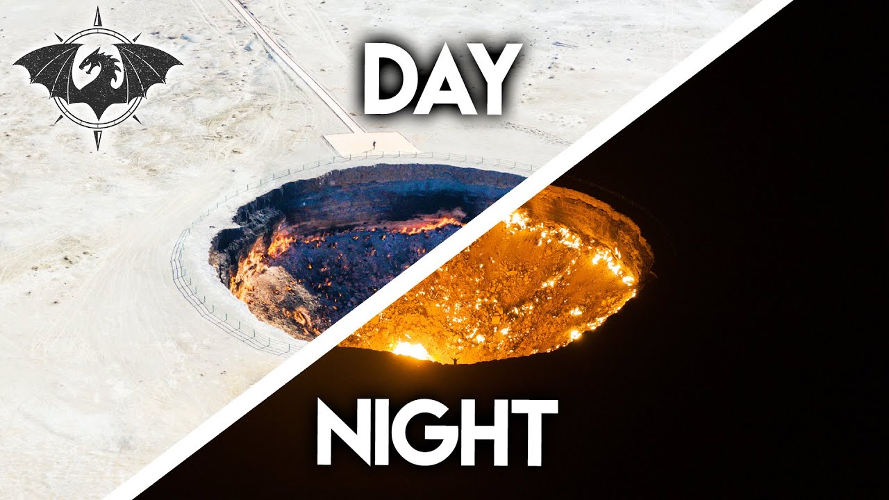 4k Drone Darvaza Gas Crater The Door To Hell Turkmenistan Youtube