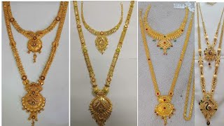 latest gold haram and necklace sets collection||with weight|| wedding haram necklace||manisha mani