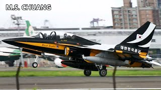 111/08/18 【軍隊】韓國空軍黑鷹特技飛行表演隊  過境高雄小港機場整補後起飛返韓 Day-1 (The Black Eagle aerobatic team arrived at RCKH)