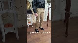 IN-JUST KHAKI COTTON TROUSERS