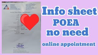 ❤Info sheet no need online appointment  #poea #ofw