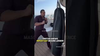 Tristan shows off his boxing skills