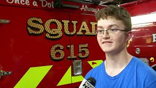 Simulated car crash helps 17-year-old learn how to be a firefighter