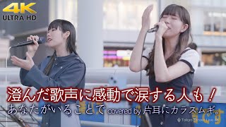 【 歌うま 】澄んだ歌声に感動で涙する人も！  あなたがいることで / Uru（ covered by 片耳にカラスムギ。）ラスト路上ライブ 4K映像