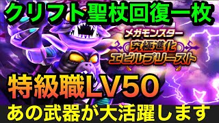 【ドラクエウォーク】エビルプリースト回復1枚超安定フルオート攻略‼️特級職＆クリフト聖杖強過ぎ‼️