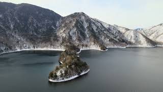 ドローン4K空撮　厳冬期奥日光中禅寺湖