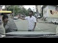 auto driver loses control and hits cab