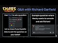 richard garfield q u0026a chaos agents alpha launch audio only